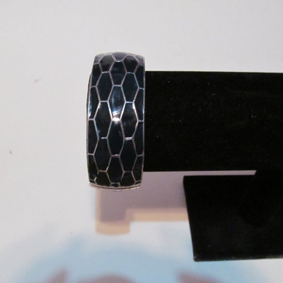 Blue and silver tone clapper bracelet - Picture 2 of 2